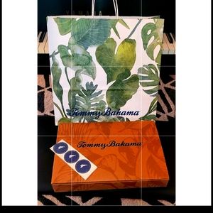 2 Tommy Bahama Gift Bag/Shopping Bag, 1 Gift Box and 3 Stickers!  2 free bags !